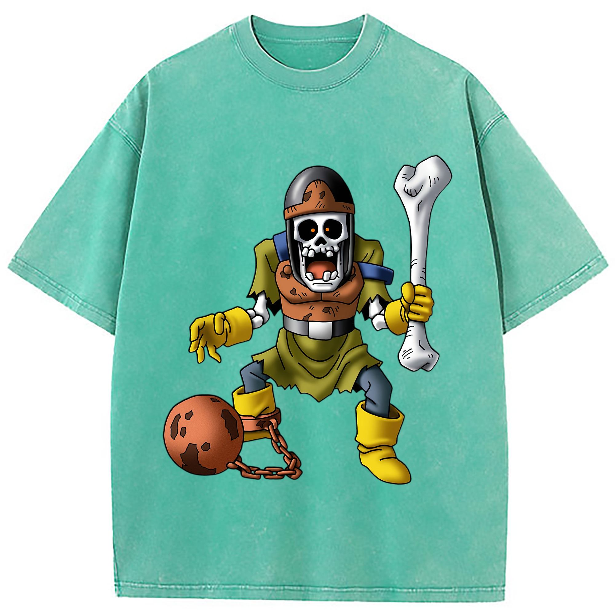 （画像用） ドラゴンクエスト Doragon Kuesuto Dragon Quest 綿100% ヴィンテージ風 半袖Tシャツ（フロントプリント）